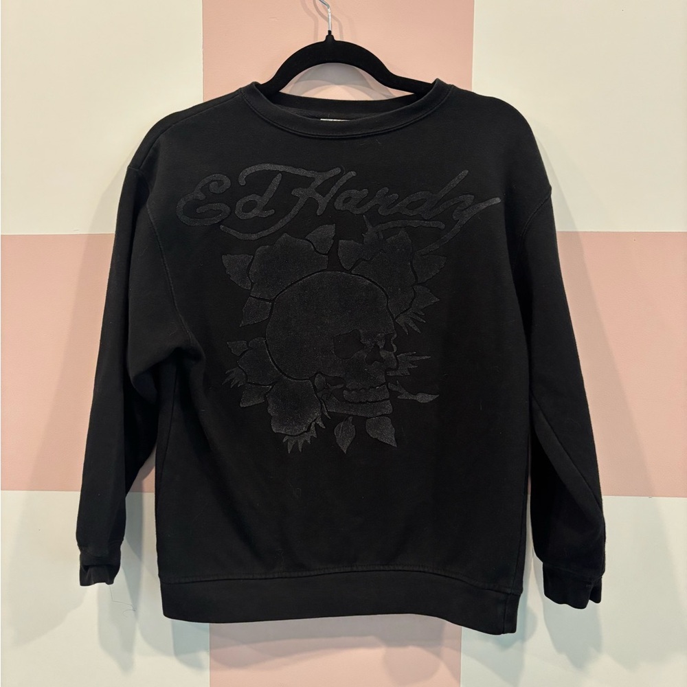 Ed Hardy Black Crewneck Sweater